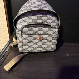 Michael Kors Black and Gray Logo Backpack